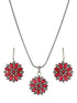 Silver oxidised Red Stone Studded Combo Locket Jewellery Set