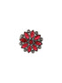 Silver oxidised Red Stone Studded Combo Locket Jewellery Set
