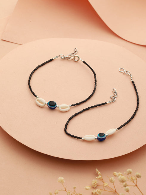 Set of 2 Evil Eye Beaded Anklet