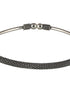 Silver Oxidised Kada Anklet