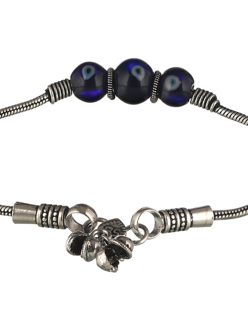Set Of 2 Evil Eye German Silver anklet Anklet