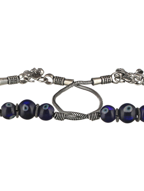 Set Of 2 Evil Eye German Silver anklet Anklet