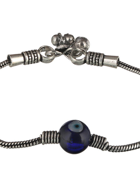 Set Of 2 Evil Eye German Silver Anklet Anklet