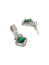 Silver Plated Green CZ Studded Minimal Pendant jewellery Set