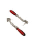 Silver Plated Red AD Studded Designer Dangler Earrings