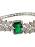 Silver Toned Green AD Studded Designer Handcrafted Bracelet