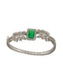 Silver Toned Green AD Studded Designer Handcrafted Bracelet