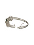 Silver Toned Green AD Studded Designer Handcrafted Bracelet