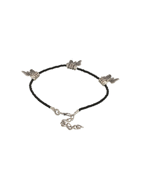 Set Of 3 Oxidised Silver Plated Payal Anklet