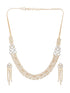 Gold Polished White CZ Studded contemporary Jewellery set