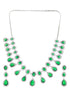 Silver Plated green CZ Studded Luxe Jewellery Set