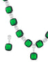 Silver Plated Green CZ Studded Luxe Designer Jewellery Set