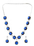 White Rhodium Blue CZ Studded Luxe Statement Jewellery Set