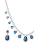 Silver Plated Blue CZ Studded Minimal Luxe Jewellery Set