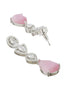 White Rhodium Pink AD Studded Luxe Minimal Jewellry Set