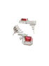 Silver Toned Red CZ Studded Minimal Designer jewellery Set