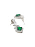 Silver Plated Green CZ Studded Minimal Pendant jewellery Set