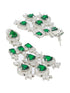 White Rhodium Silver Plated Green CZ Stone Studded jewellery Set