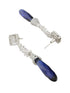 Silver Plated Blue AD Studded Drop statement Earrings