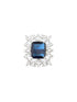Silver Plated Blue CZ Studded Cocktail Designer Finger Ring