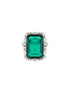 Silver Plated Green CZ Studded Cocktail Luxe Finger Ring