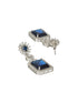 Silver Plated Blue CZ Studded Statement Floral Necklace Jewellery Set