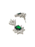 Silver Plated Green AD Studded Floral Necklace