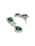 Silver Plated Green Zircon Minimal Necklace Jewellery Set