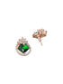 Rose Gold Plated Green AD Stuuded Minimal Studds Earring