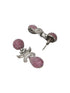 Red Ruby Studded Statement Oval Drop Earring