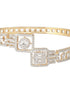 Gold plated White Zircon Studded Statement Bangle Bracelet