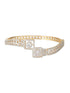 Gold plated White Zircon Studded Statement Bangle Bracelet