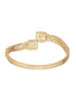 Gold plated White Zircon Studded Statement Bangle Bracelet