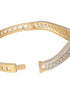 Gold plated White Zircon Studded Statement Bangle Bracelet