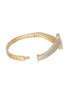 Gold plated White Zircon Studded Statement Bangle Bracelet