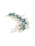 Silver Toned Blue Crystal Beaded Statement Hair Pin