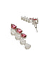 Silver Toned Red CZ Statement Designer Necklace Jewellery Set