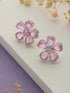 Pink Zircon Floral Minimal Studds Earrings
