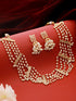 Gold Toned Pearl Beaded Minimal Choker Jewellery Set