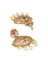 Gold Plated CZ Studded Floral Necklace Jewellery Set