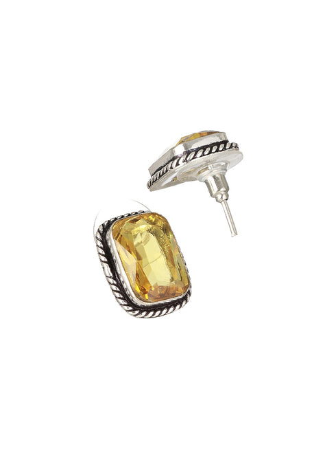 Yellow stone studded Studd Earrings