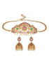 Gold plated Zircon Studded Peacock Motif Choker Jewellery Set