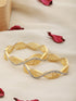 A Pair Of 2 Gold Dual Toned AD Studded hand Crafted Bangles