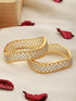 Set Of 2 Gold Plated AD Studded Cut -Out Hand Crafted Bracelet Bangles