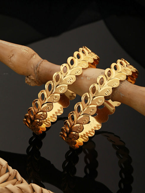Set of 2 Gold Plated Filgree Handcrafted Bangles