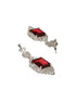Silver Toned CZ Studded Red Ruby Designer Necklace Jewellery Set