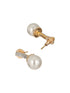 Gold Toned Pearl Minimal Officewear Drop Earrings