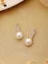 Gold Toned Pearl Minimal Officewear Drop Earrings