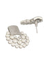 Silver Toned CZ & Pearl Beaded Designer studds Earrings