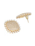 Gold Toned AD Studded Pearl Minimal Studds Earring